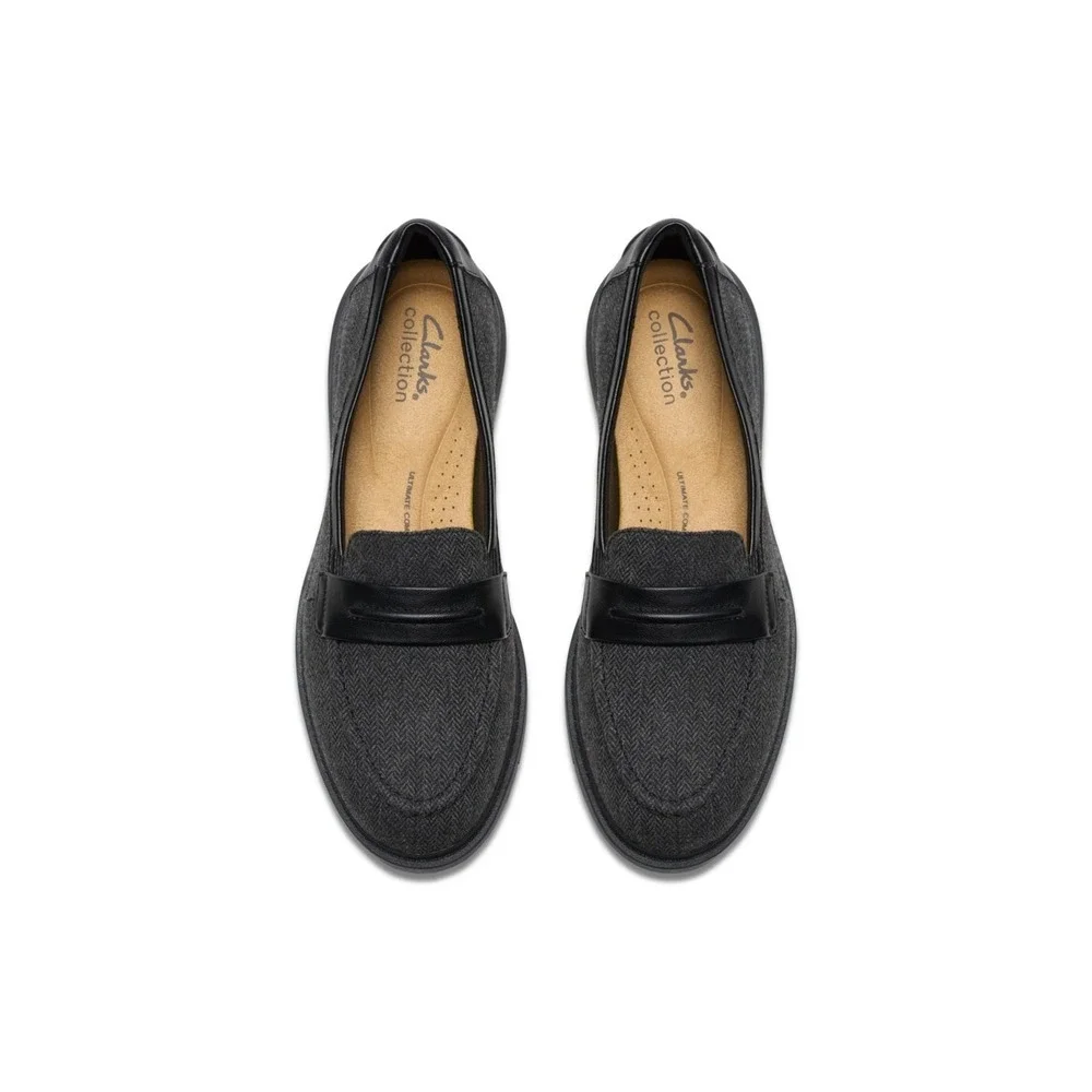 Clarks‎ Womens Shoes Size 10W Black Tweed Combi Textile Collection Westlynn Bay - Picture 5 of 8